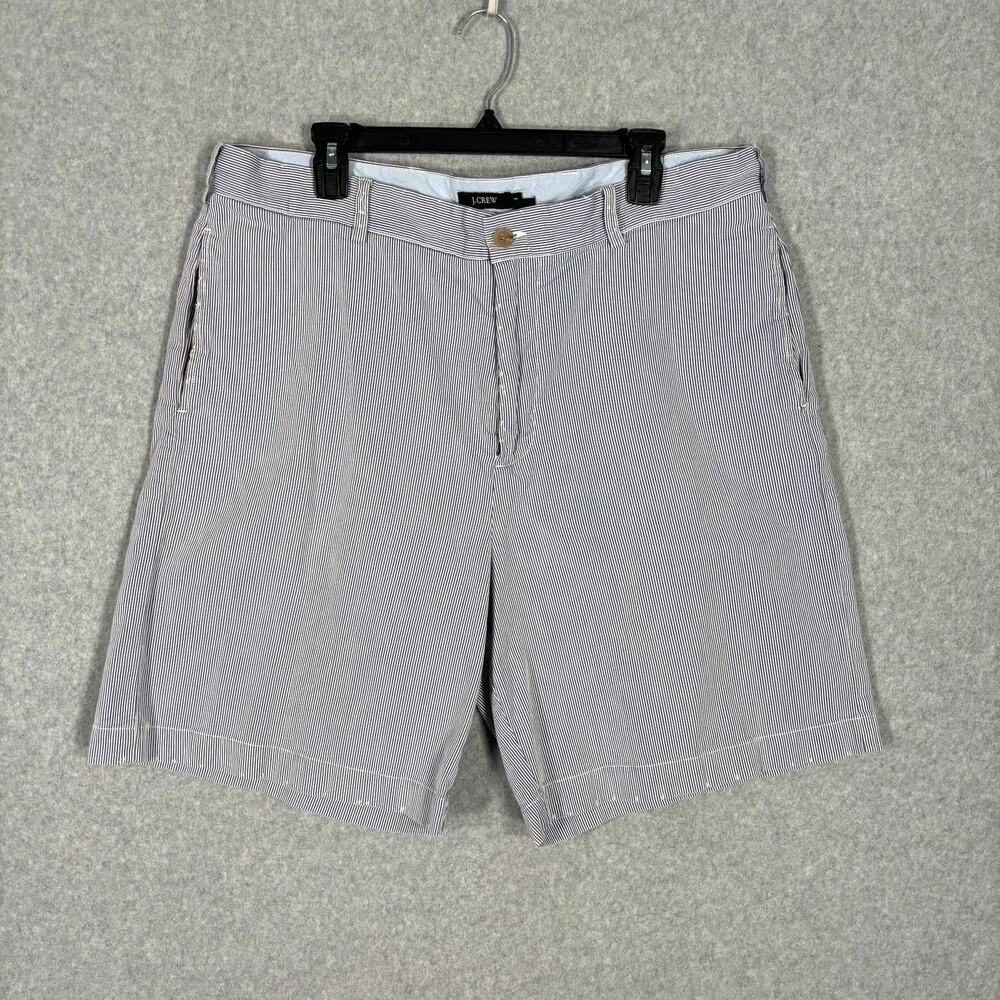 Vintage 90s J Crew Chino Shorts 28 Navy Striped Cotton Sailor Yacht Nautical